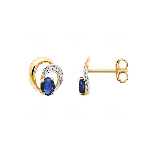 Stud Earrings 750/18 K Yellow Gold with Sapphire 0.44ct. - GI220BS