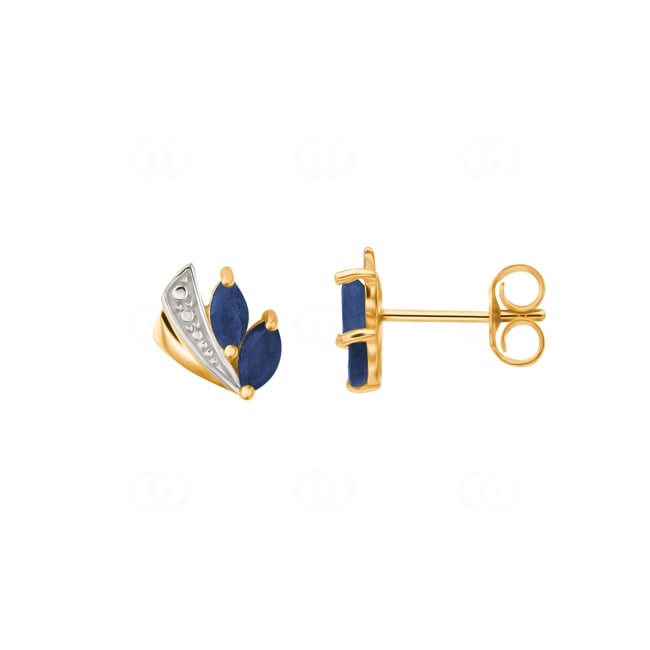 Stud Earrings 750/18 K Yellow Gold with Sapphire 0.47ct. - IJ231BS