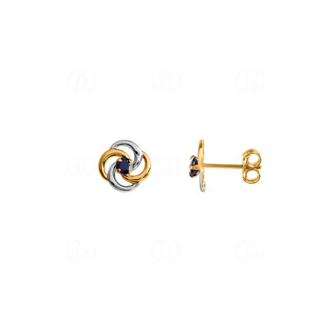 Stud Earrings 750/18 K Yellow Gold with Sapphire - 28SA716BS