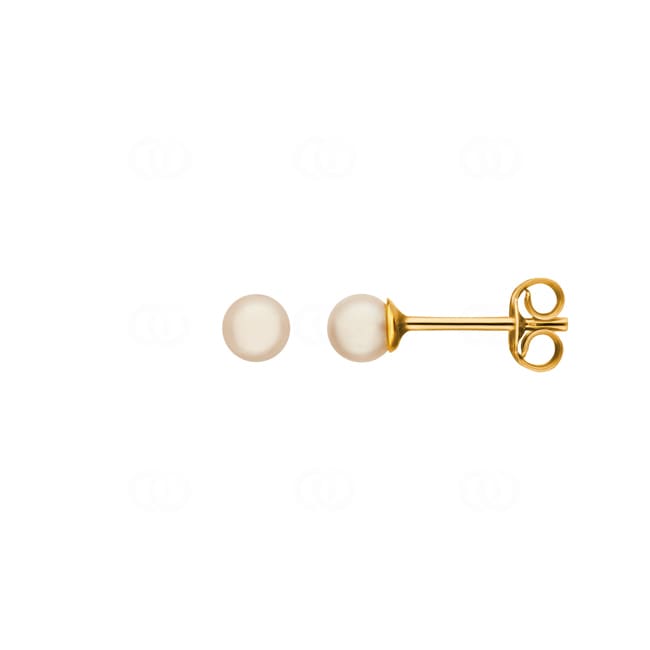 Stud Earrings 750/18 K Yellow Gold with Freshwater Pearl 3mm - 8376.3P