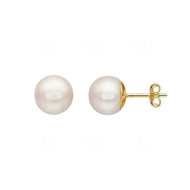 Clous d'oreilles or jaune 750/18 ct avec perle de culture d'eau douce Ø 7mm - 8054.4P
