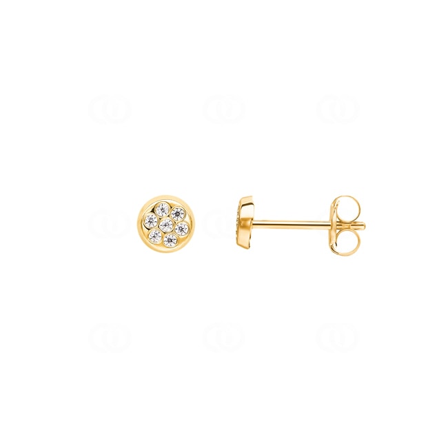 Clous d'oreilles or jaune 750/18 ct avec zircones Clous d'oreilles or jaune 750/18 ct avec zircones - 172951.6ZIR