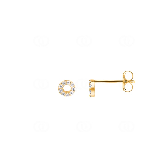 Ohrstecker 750/18 K Gelbgold mit Zirkonia - 180621.6ZIR