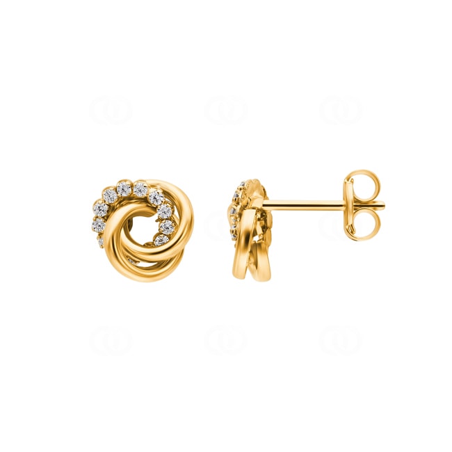 Ohrstecker 750/18 K Gelbgold mit Zirkonia - 182962.6ZIR