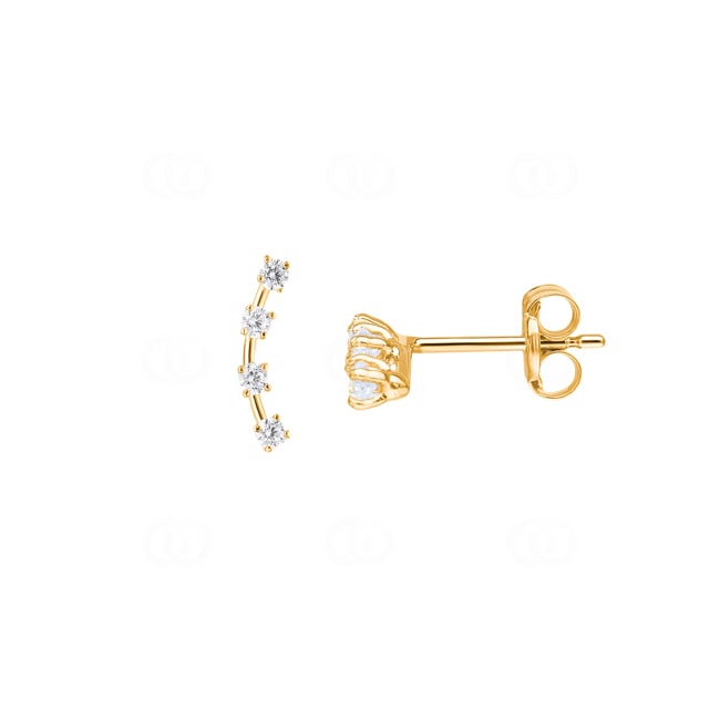 Stud Earrings 750/18 K Yellow Gold with Cubic Zirconia - 184531.6ZIR