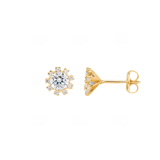 Ohrstecker 750/18 K Gelbgold mit Zirkonia - 184861.6ZIR