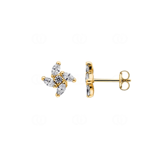 Ohrstecker 750/18 K Gelbgold mit Zirkonia - 252381.6GG