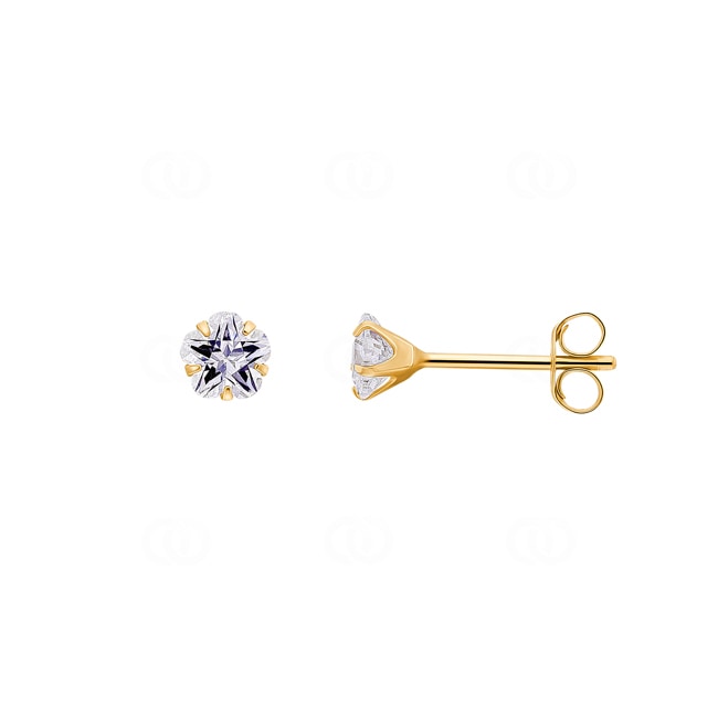 Stud Earrings 750/18 K Yellow Gold with Cubic Zirconia Star Ø 5mm Stud Earrings 750/18 K Yellow Gold with Cubic Zirconia Star Ø 5mm - 8041.5Z