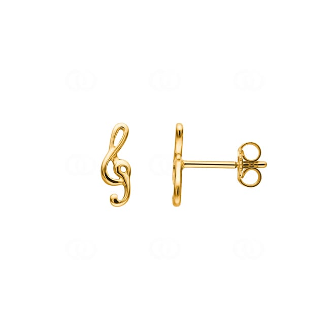 Stud Earrings 750/18 K Yellow Gold Clef - 1163.02737/0001