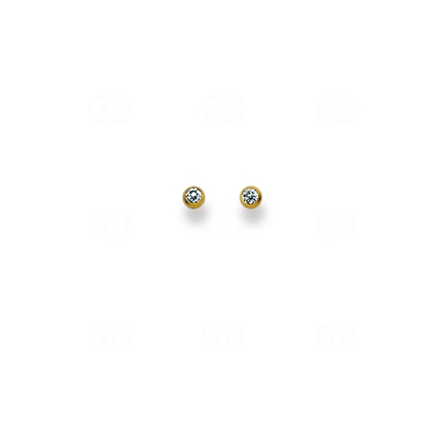 Clous d'oreilles or jaune 750/18 ct Ø 2.5mm avec zircones - 1162.02088/0006
