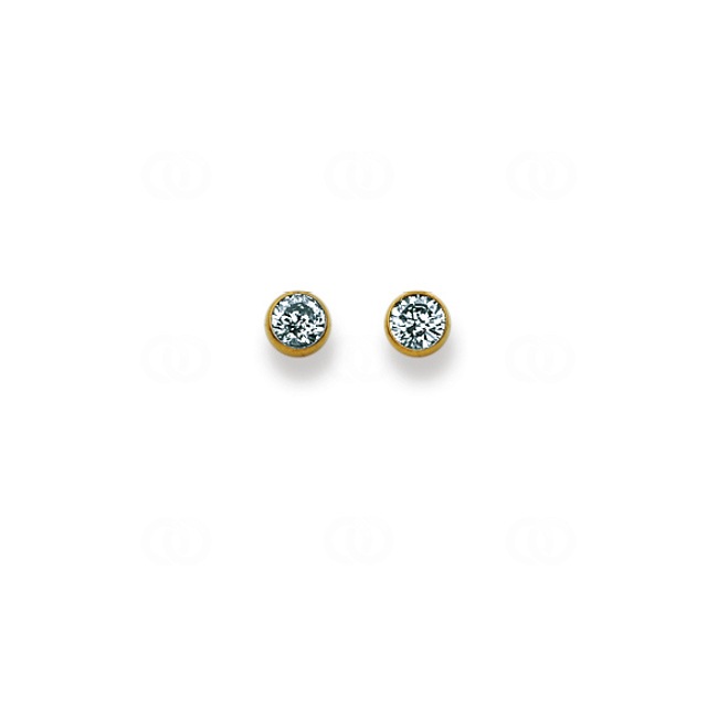 Clous d'oreilles or jaune 750/18 ct Ø 4.5mm avec zircones - 1162.02341/0003
