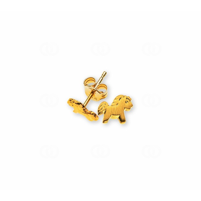 Stud Earrings 750/18 K Yellow Gold, Horse - OGO1054