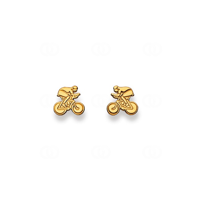 Stud Earrings 750/18 K Yellow Gold Cyclist - 1163.02474/0003