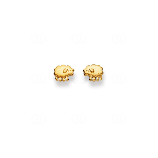 Clous d'oreilles or jaune 750/18 ct, Mouton - 1163.03247/0001
