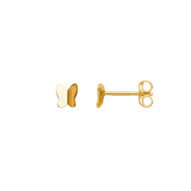 Clous d'oreilles or jaune 750/18 ct Papillon - 8202