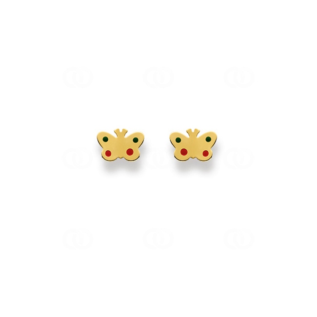 Stud Earrings 750/18 K Yellow Gold Butterfly - 1163.02774/0003