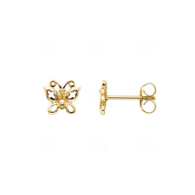 Clous d'oreilles or jaune 750/18 ct Papillon - PE04752-GG