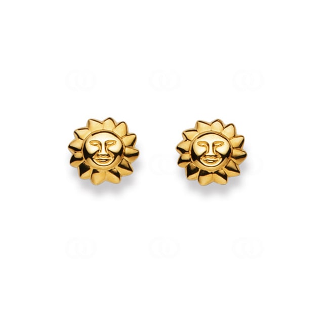 Clous d'oreilles or jaune 750/18 ct Soleil - 1163.02739/0001
