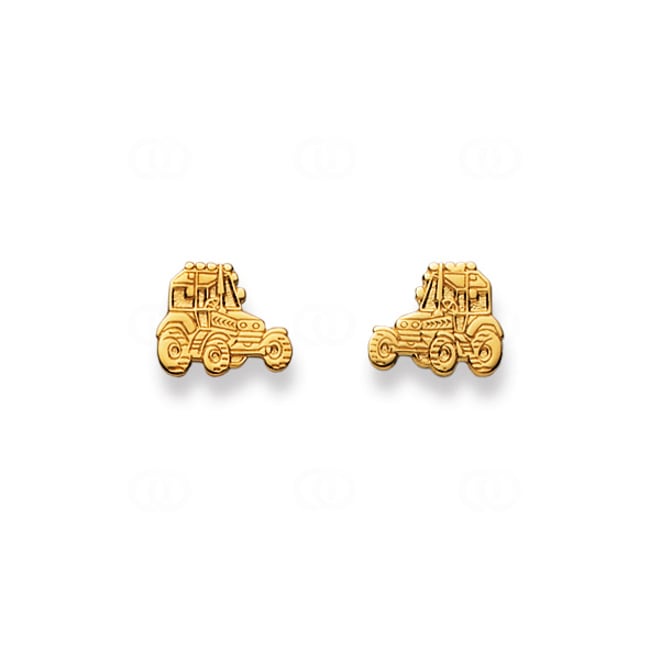 Clous d'oreilles or jaune 750/18 ct Tracteur - 1163.02332/0003