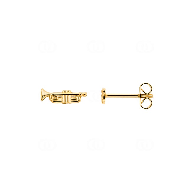Clous d'oreilles or jaune 750/18 ct, Trompette - 1163.02176/0002