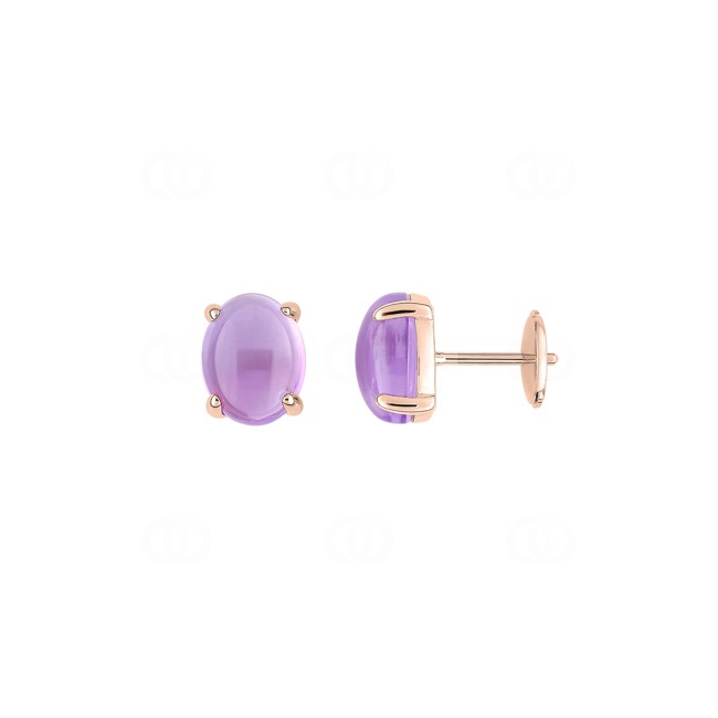 Stud Earrings 750/18 K Rose Gold with Amethyst - J20004.A4