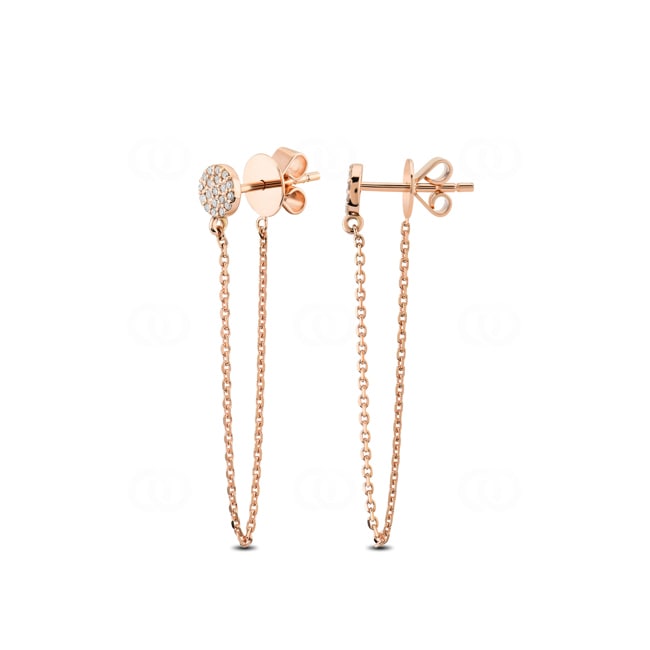 Stud Earrings 750/18 K Rose Gold with Diamonds 0.11 ct H/si by CHRISTIAN - OR-013670-RG