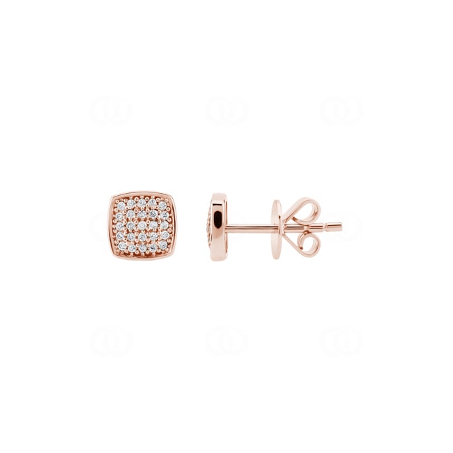 Stud Earrings 750/18 K Rose Gold with Diamonds 0.11 ct H/si - OR-097450-RG