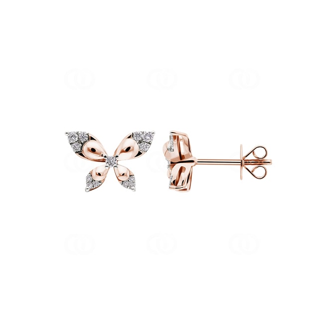 Ohrstecker 750/18 K Roségold mit Diamanten 0.16 ct H/si - OR-098328-RG