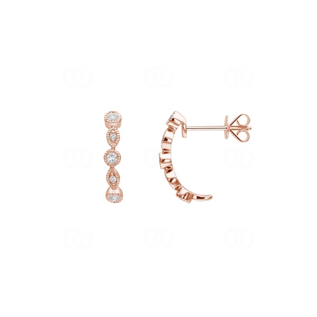 Ohrstecker 750/18 K Roségold mit Diamanten 0.19 ct H/si - OR-73273-RG