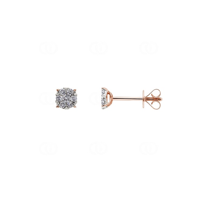 Stud Earrings 750/18 K Rose Gold with Diamonds 0.20 ct H/si - OR-69332-RG