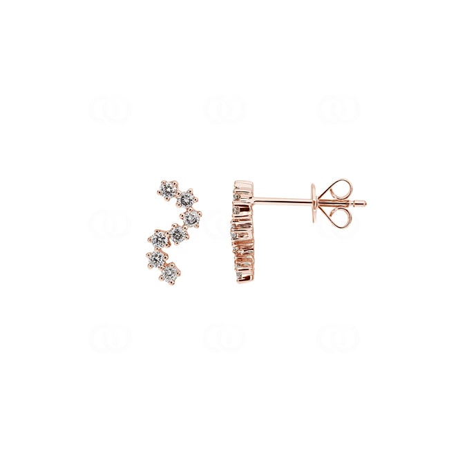 Clous d'oreilles or rosé 750/18 ct avec diamants 0.24 ct H/si - OR-20681-RG