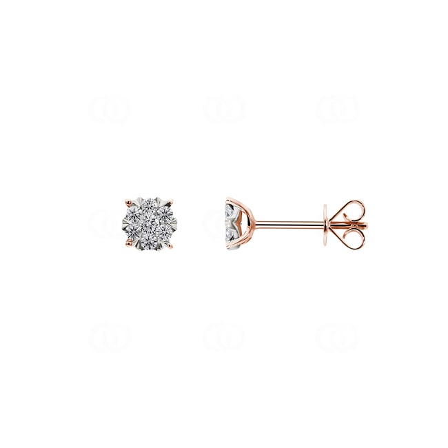 Ohrstecker 750/18 K Roségold mit Diamanten 0.25 ct H/si - OR-69339-RG