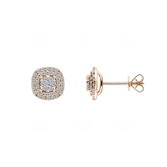 Ohrstecker 750/18 K Roségold mit Diamanten 0.50ct H/si - OR-69360-RG