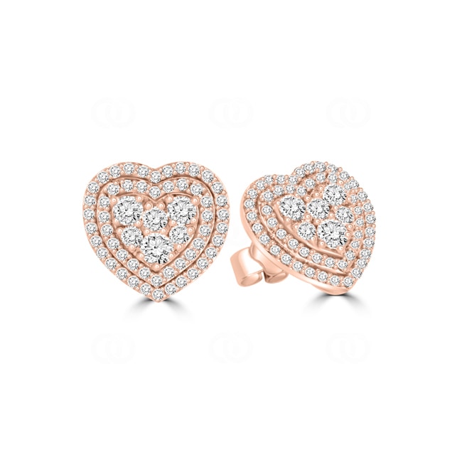 Stud Earrings 750/18 K Rose Gold with Diamonds 1.00 ct H/si by CHRISTIAN - OR-69282-RG