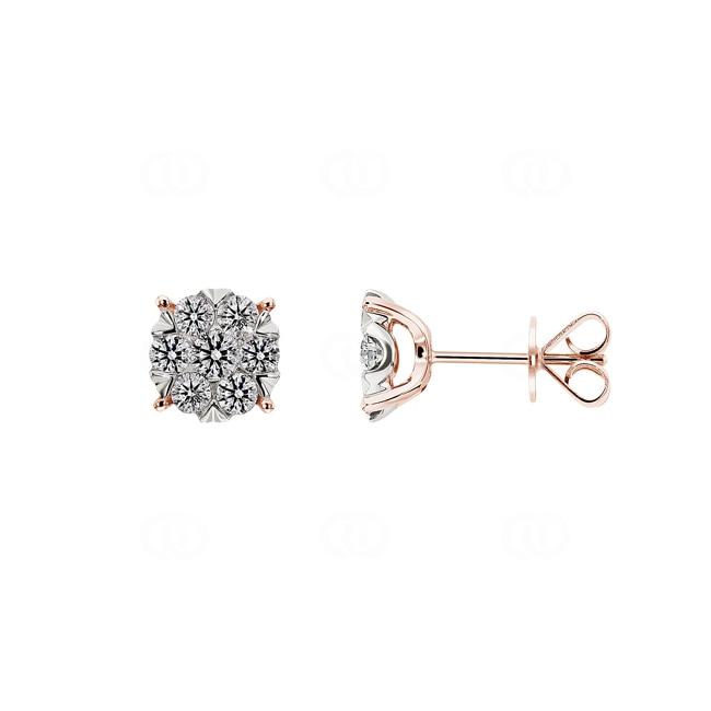 Stud Earrings 750/18 K Rose Gold with Diamonds 1.00 ct H/si - OR-69174-RG