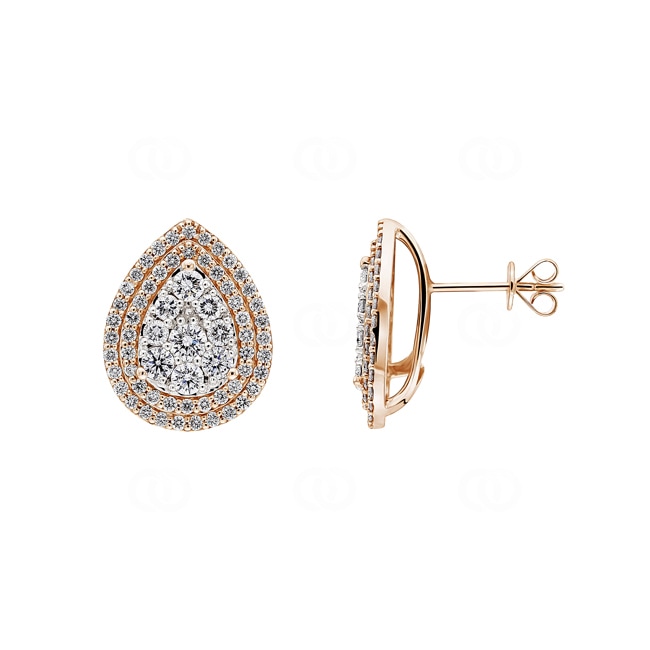 Ohrstecker 750/18 K Roségold mit Diamanten 2.00 ct H/si by CHRISTIAN - OR-69287-RG