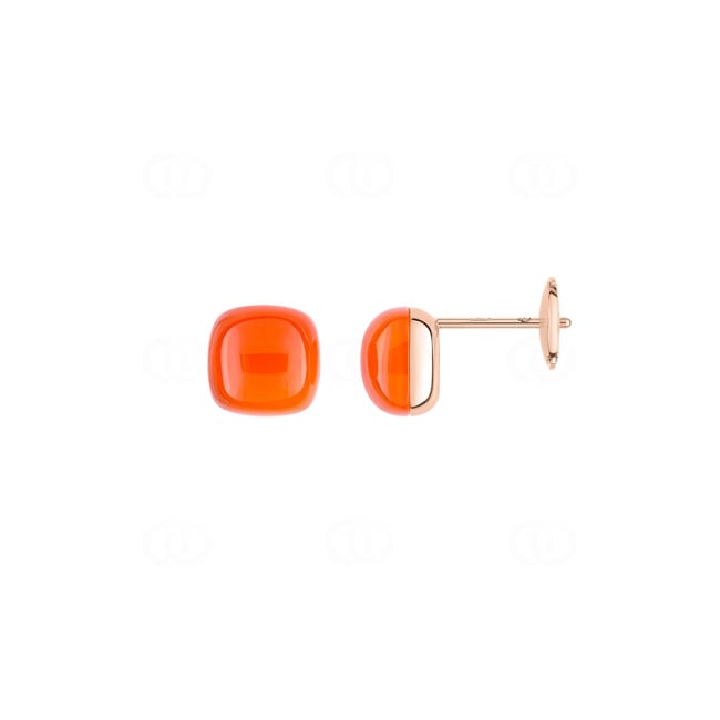 Stud Earrings 750/18 K Rose Gold with Carnelian - J20005.I4