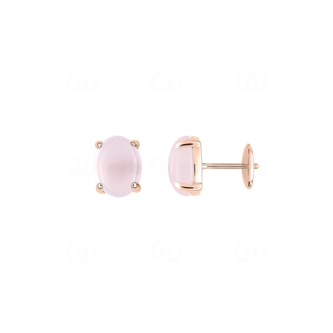 Ohrstecker 750/18 K Roségold mit Rosenquarz - J20004.Y4