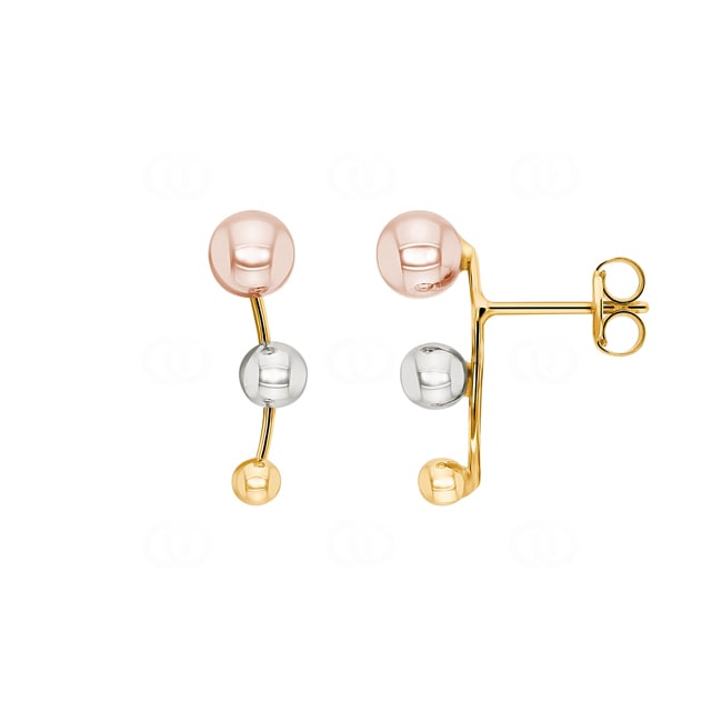Stud Earrings 750/18 K Three-tone Gold - 204042.7