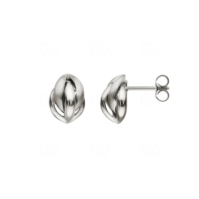 Stud Earrings 750/18 K White Gold - 15113