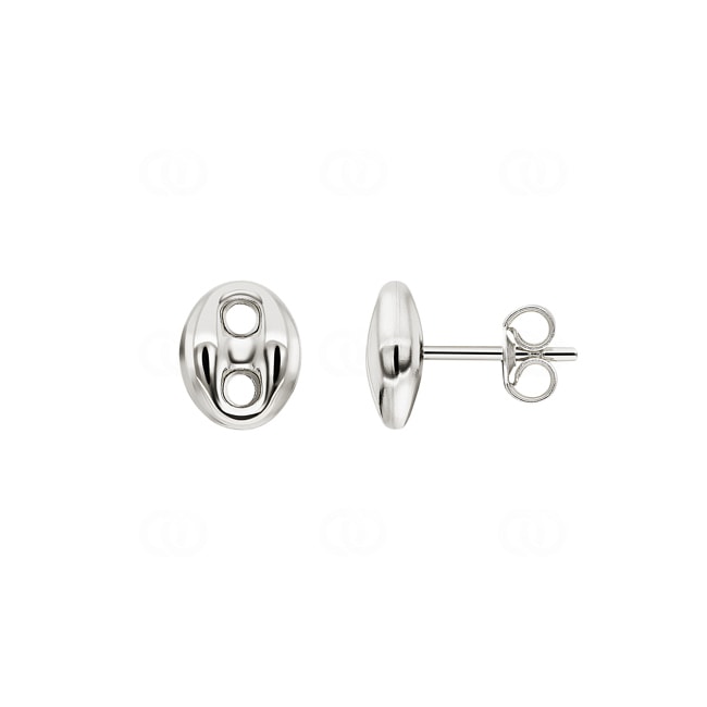 Stud Earrings 750/18 K White Gold 6mm - 8379.1G