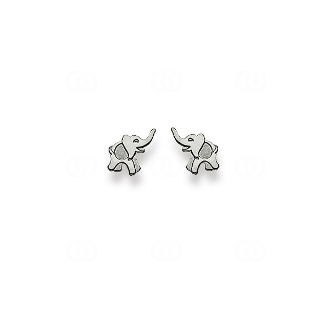Clous d'oreilles or gris 750/18 ct, Éléphant - 1263.03667/0001