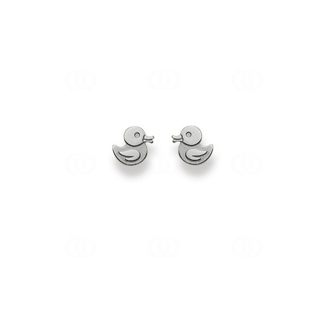 Clous d'oreilles or gris 750/18 ct Canard - 1263.03669/0001