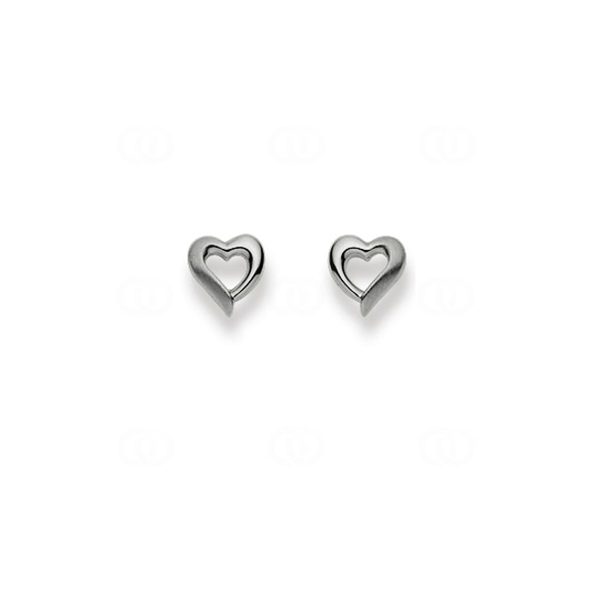 Clous d'oreilles or gris 750/18 ct Cœur - 1263.03559/0003