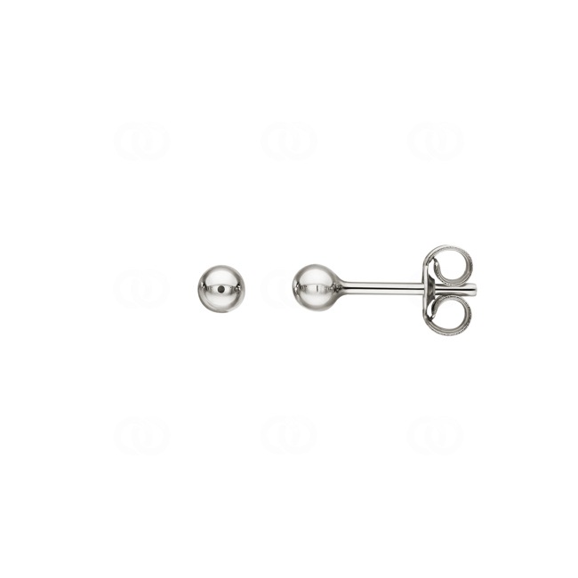 Stud Earrings Hollow 750/18 K White Gold Ø 3mm - 8032.3G