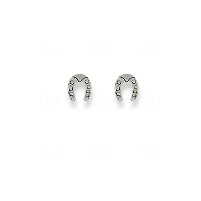 Clous d'oreilles or gris 750/18 ct Fer à cheval - 1263.02728/0001