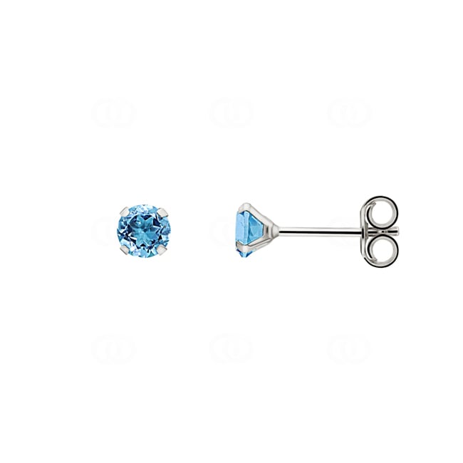 Ohrstecker 750/18 K Weissgold mit Blautopas Ø 4mm - 8035.4GT