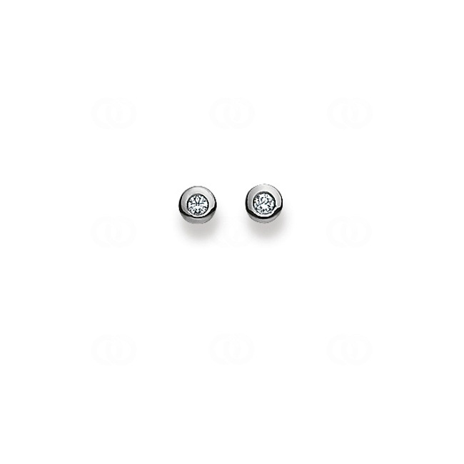 Clous d'oreilles or gris 750/18 ct avec diamant 0.10ct W/Si - 1260.06932/0001