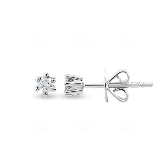 Clous d'oreilles or gris 750/18 ct avec diamant 0.21 ct H/si - OR-082244-10-WG