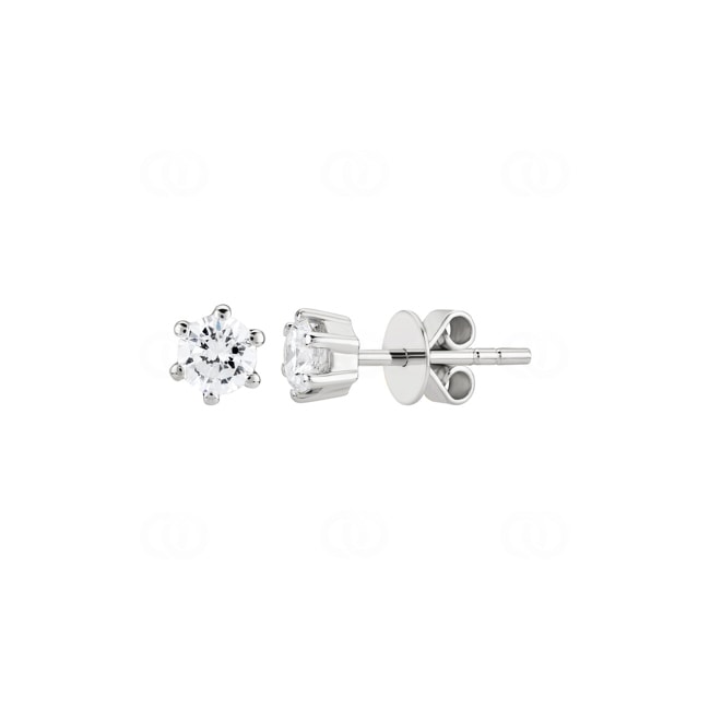Clous d'oreilles or gris 750/18 ct avec diamant 0.41 ct H/si - OR-080823-WG